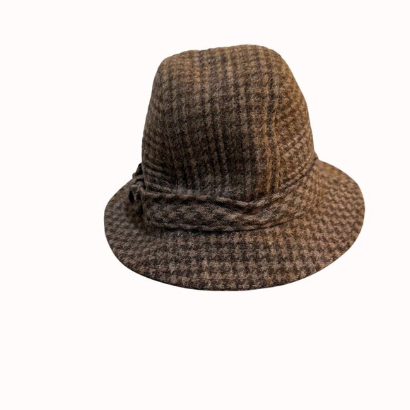 Country Gentleman Trilby Hat Brown Wool Houndstooth Tweed VTG England Grandpacor - Picture 11 of 13